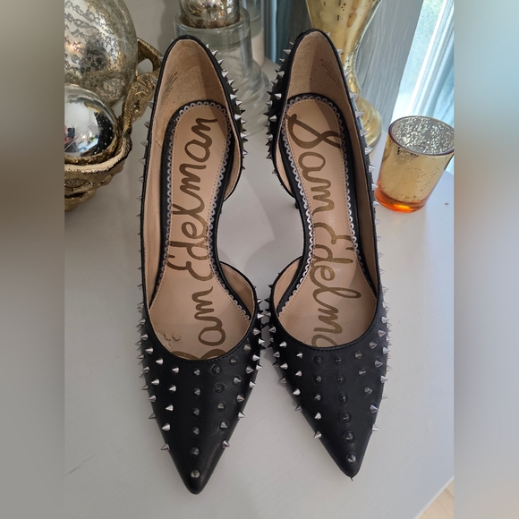 Sam Edelman Black Studded Heels - Picture 2 of 3